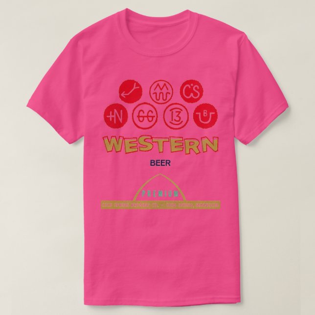 Western Beer Retro Defunct Breweriana T-Shirt (Design Front)