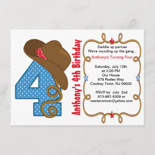 Western Big Four Boy Birthday Invitation