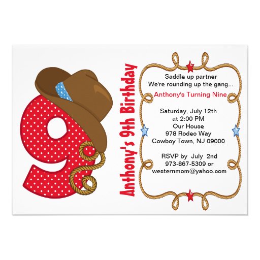 9Th Birthday Invitation Wording 8