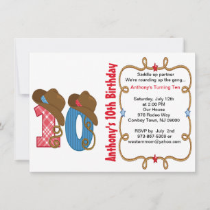 Western Big Ten Boy Birthday Invitation