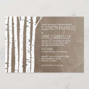 Western Birch Tree Wedding Invitations