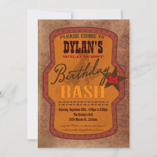 Western Birthday Bash Invitation