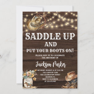 Western Birthday Cowboy Birthday Party Invitation
