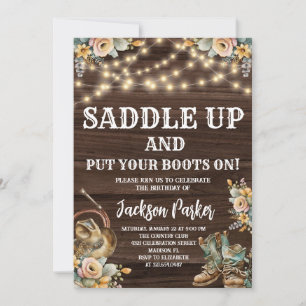 Western Birthday Cowboy Birthday Party Invitation