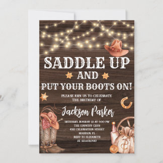 Western Birthday Cowboy Birthday Party Invitation