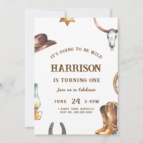 Western Birthday Invitation Cowboy Rodeo
