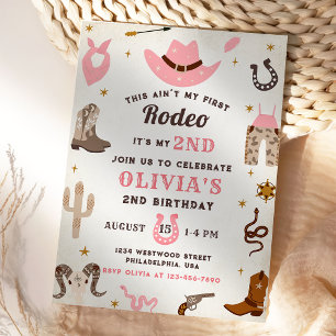 Western Birthday Rustic 2nd Birthday Party Invitation