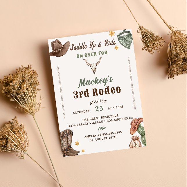 Western Birthday Rustic 3rd Birthday Party  Invitation (Creator Uploaded)