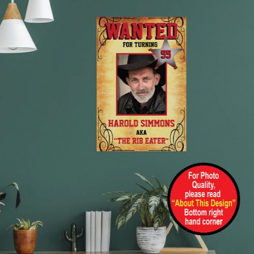 Western Birthday Wanted Poster