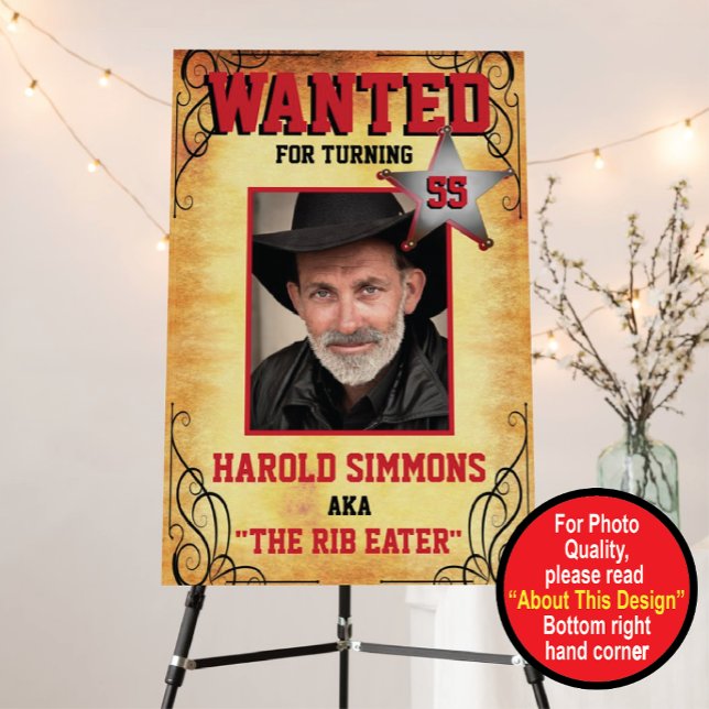 Western Birthday Wanted Poster Foam Board Sign (Creator Uploaded)