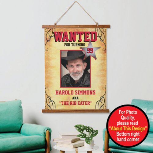 Western Birthday Wanted Poster Hanging Tapestry