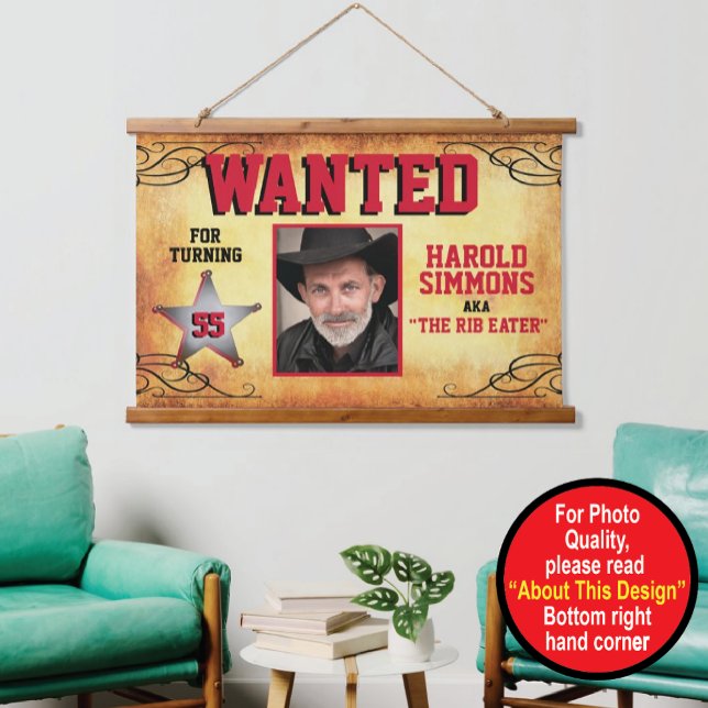Western Birthday Wanted Poster Hanging Tapestry (Creator Uploaded)