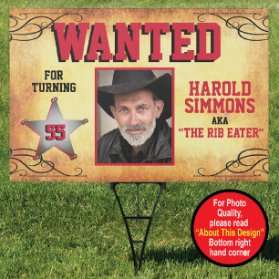 Western Birthday Wanted Poster Sign