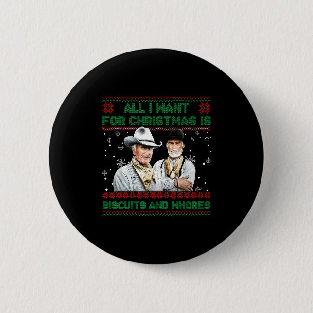Western Biscuits And S Christmas Quote  Button (Front)