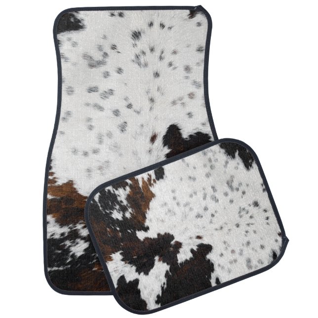 Western Black & Brown Cowhide Floor Mats (Set)