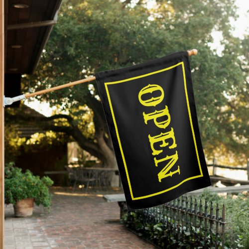 WESTERN BLACK OPEN SIGN FLAG