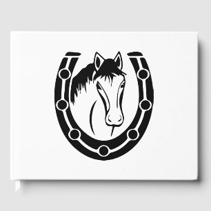 Western Black Wedding Horse Equestrian Rustic Guest Book