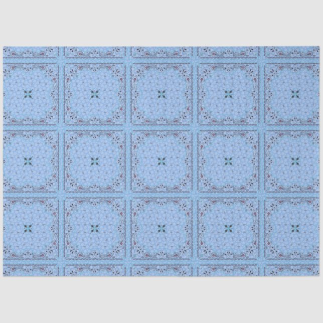 Western Blue Bandana Decoupage Tissue Paper (Front)