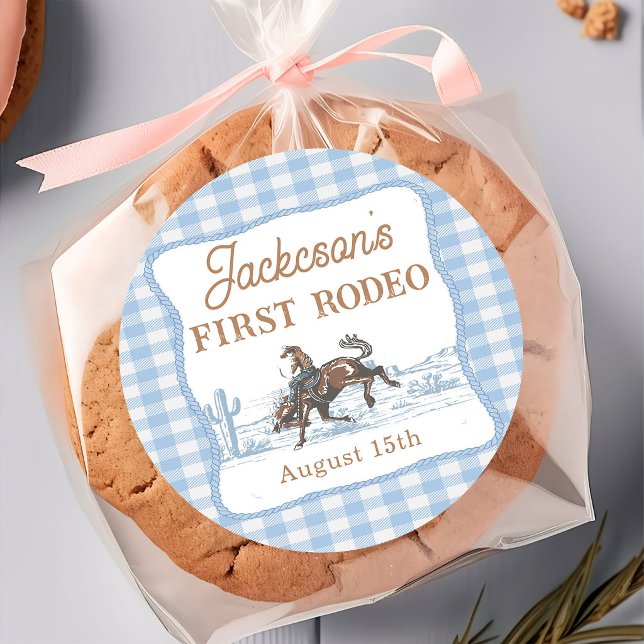 Western Blue Cowboy Rodeo Birthday Sticker (Creator Uploaded)