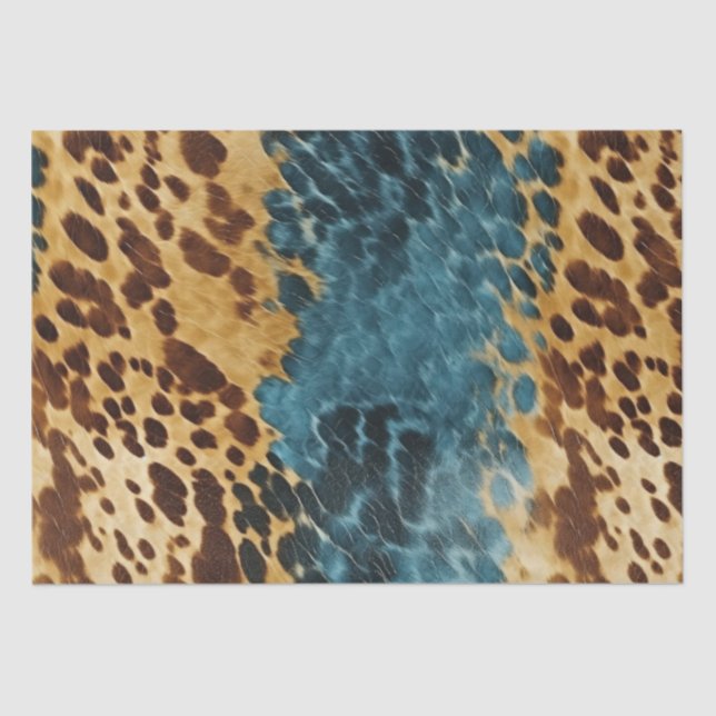 Western Blue Gold Cowhide Tissue Paper (Front)