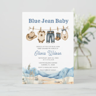 Western Blue Jean Baby Shower  Invitation