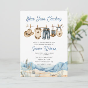 Western Blue Jean Baby Shower Invitation