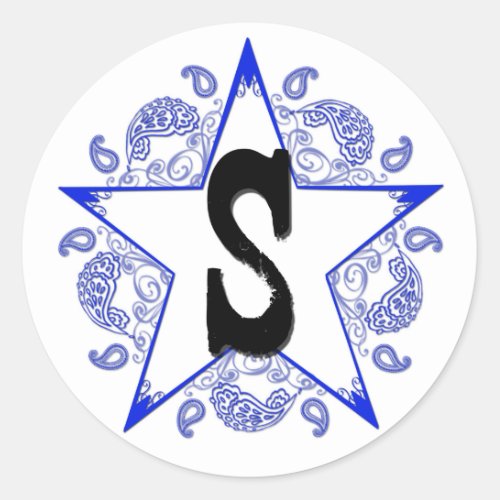 Western Blue S Monogram Sticker