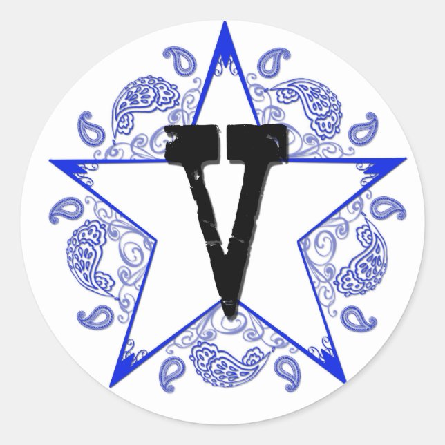 Western Blue "V" Mongoram Sticker (Front)