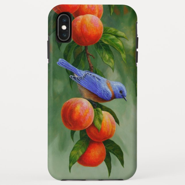 Western Bluebird and Ripe Peaches Case-Mate iPhone Case (Back)