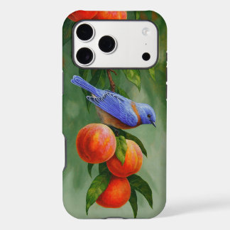 Western Bluebird and Ripe Peaches iPhone 17 Pro Max Case