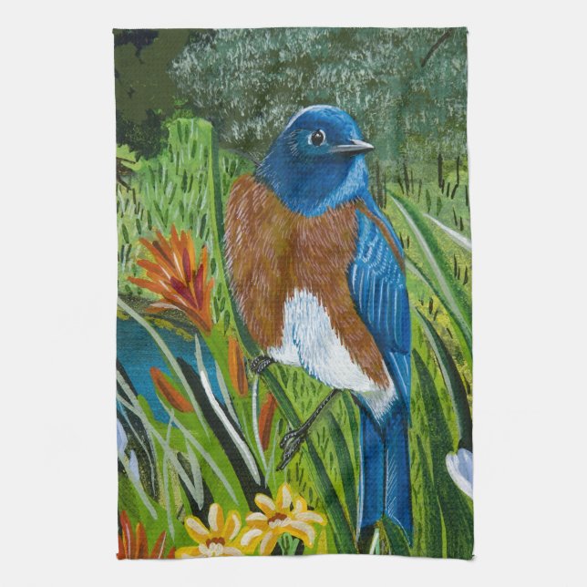 Western Bluebird Towel (Vertical)