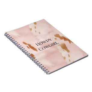 Western Blush Pink Cream Faux Cowhide   Notebook