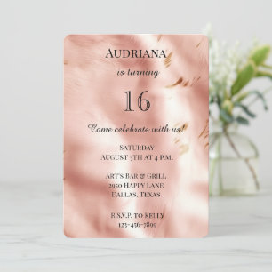 Western Blush Pink Faux Cowhide Birthday Invitation