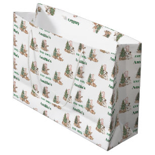 Western Boho Baby Girl First Christmas  Large Gift Bag
