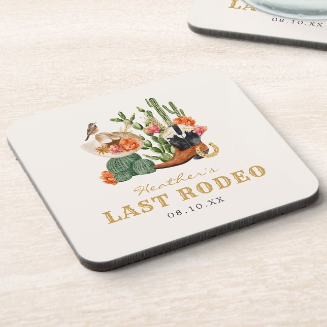 Western Boho Beverage Coaster (Western Theme Last Rodeo Boho Beverage Coaster by Painted Paperie
)