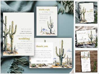 Western Boho Cactus Desert Landscape Collection