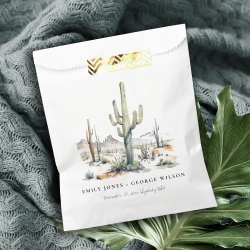 Western Boho Cactus Desert Landscape Wedding Favor Bag