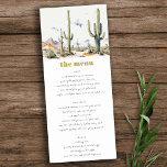 Western Boho  Cactus Desert Landscape Wedding Menu Invitation<br><div class="desc">If you need any further customisation please feel free to message me on yellowfebstudio@gmail.com.</div>