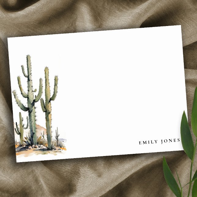 Western Boho Cactus Desert Landscape Wedding Note Card (Creator Uploaded)