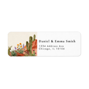 Western Boho Cactus Desert Return Address Label