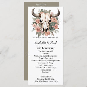 Western Boho Cow Floral Skull Sage Wedding