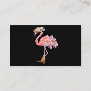Western Boho Cowgirl Flamingo Print Business Card