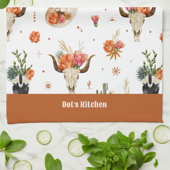 Western Boho Kitchen Towels (Folded)
