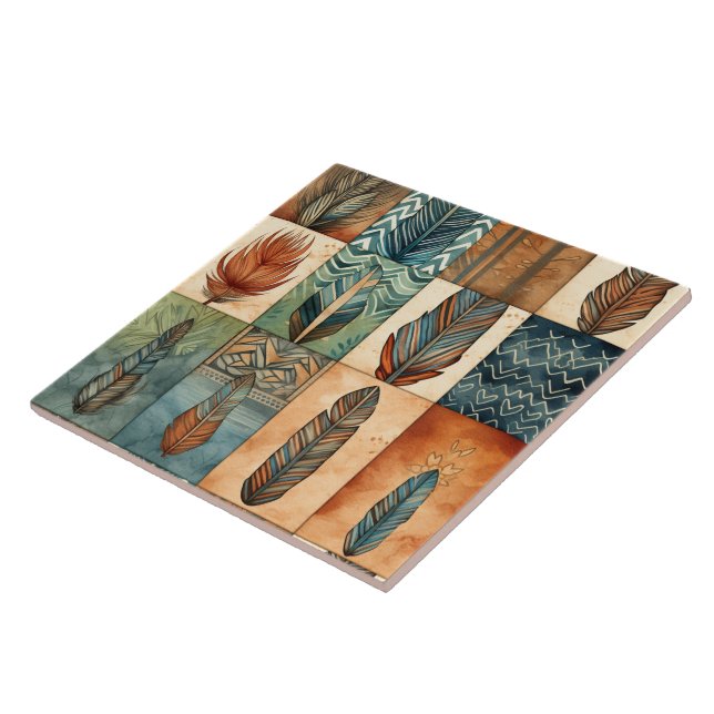 Western boho pattern ceramic tile (Side)