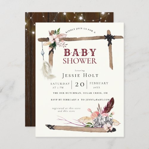 Western Boho Style2 Baby Shower Invitation