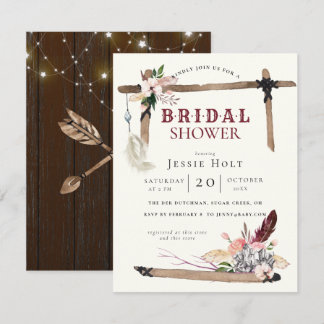 Western Boho Style2 Bridal Shower Invitation