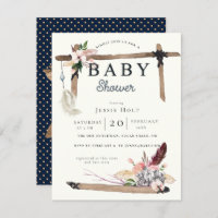 Western Boho Style Baby Shower Invitation