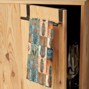 Western Boho tiled pattern Kitchen Towel
