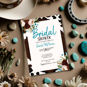 Western Boho Turquoise Bridal Shower Invitation