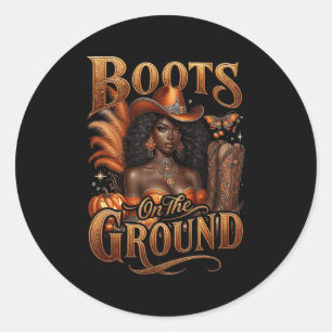 Western Boot Halloween Cowgirl Boots On The Ground Classic Round Sticker